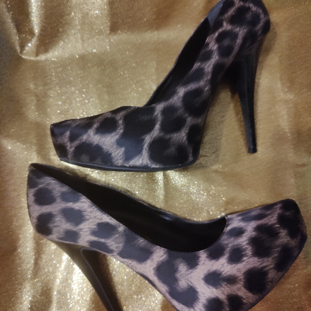 Ladies Carlos High Heels Animal Print